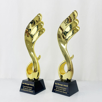 Nouveau Trophée Cristal Note de Musique en Résine Or Argent Bronze