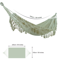 GSD Outdoor Canvas Macramé Swing Hamac Indoor Large Double Cotton Hamac With Fringe Beach Yard Hanging Chair
