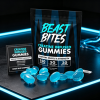 Premium 150 Butir 30 Sajian Dukungan Otot Alami Kekuatan Atlet Kebugaran Creatine Monohydrate Brute Bites Gummies