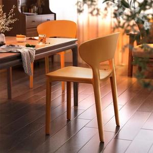 Modern <b>Plastic</b> Chair With Backrest For Dining Room Adult Use Minimalist Design - Product Image 4