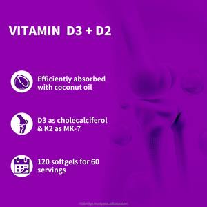 Gélules à la vitamine D de marque privée avec des ingrédients naturels d'huile de noix de coco adaptés aux femmes et aux hommes complément alimentaire sain pour les os - Product Image 4