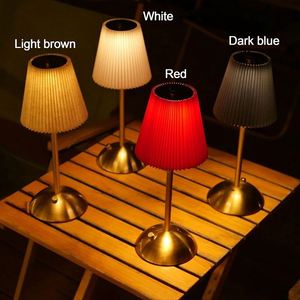 Small Pleated Table <b>Lamp</b> USB Rechargeable Nightstand <b>Lamp</b> Cordless Desk <b>Lamp</b> for Bedroom Living Room Home Office Decor - Product Image 2