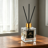 Bouteille vide carrée en verre pour diffuseur à bâtonnets, idéale pour la décoration de la maison et du bureau, 50ml, 100ml, 150ml, 250ml avec bouchon à vis – Meilleures ventes