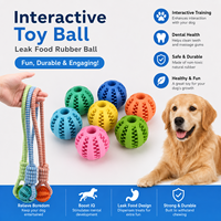 Jouet à mâcher de luxe écologique pour animaux de compagnie avec corde, balle durable en silicone pour nettoyage des dents et distribution de friandises pour chiens