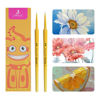 2026 Venta al por mayor caliente Nuevo juego profesional de 5 pinceles de punta fina con mango amarillo y pelo de nailon blanco para arte en miniatura y acuarela