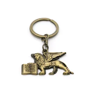 Custom Can Open John Wick Blood Oath Marker Coin Keychain Antique Plating 3D Lion Keychain