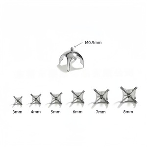 F136 <b>Titanium</b> Alloy Four Prong Earring <b>Studs</b> 3mm 4mm 5mm 6mm 7mm 8mm Claw Setting DIY Jewelry Accessories - Product Image 1