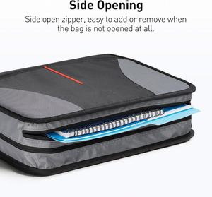 Free Sample BSCI Zipper Binder 2 Inch D-Rings 5 Subject File <b>Folder</b> Multiple <b>Pockets</b> 800 Sheet Capacity with Shoulder Strap - Product Image 3