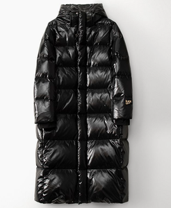 Manteau chaud surdimensionné à manches longues respirant pour femmes, grande taille, veste en duvet noire pour la saison hivernale - Product Image 1