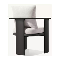 Ensemble de table et chaises de salle à manger d'extérieur en métal moderne, imperméable, pour villa, hôtel et jardin - Style nordique et américain
