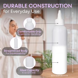 4 oz Plastic Squeeze <b>Bottles</b> Bulk Dispensing <b>Bottles</b> Empty Hair Oil <b>Bottle</b> with Twist Top Cap for Essential Oils Hair Applicator - Product Image 3