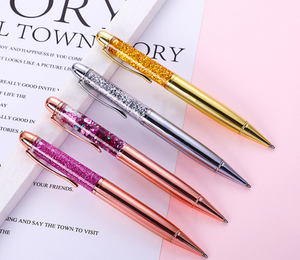 Penne a sfera in metallo regalo personalizzato con grande diamante di cristallo come regali di nozze - Product Image 6