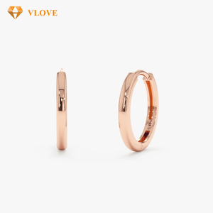 18k Reingold Ohrringe Kleine Ohrringe Huggies 18k Echtgold Edle Mode Creolen für Männer und Frauen - Product Image 5