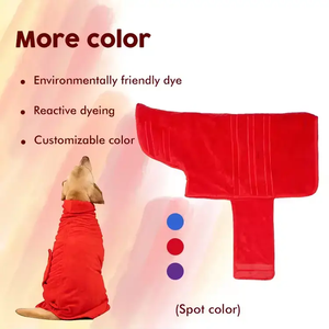 Peignoir de bain de luxe en microfibre pour chien et chiot Serviette épaisse super absorbante pour le séchage Serviette de toilettage réglable pour animaux de compagnie chats - Product Image 4