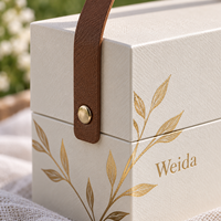 Tragegriff Goldfolie Botanische Kunstwerke OEM Papier Markengeschenkverpackung Rechteckige Deckel-und-Boden-Box