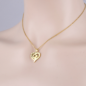 Collar con Colgante de Corazón Chapado en Oro 304 316 con Circonita Cúbica, Grabado MOM, Joyería Romántica para Mujer para Uso Diario - Product Image 3