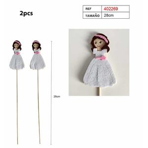 Décorations de gâteau Pincho Adorno Girl 28 cm, 2 pièces - Product Image 1