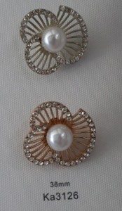 Chất lượng cao 34L Rhinestone Flower Shape Shank nút bền vững mạ nút trang trí cho phụ kiện may mặc - Product Image 4