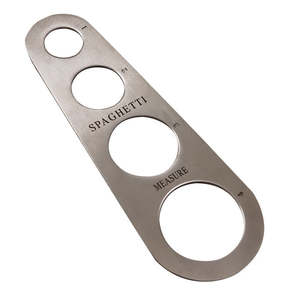 Misuratore per spaghetti in acciaio inossidabile con quattro fori di diverse dimensioni per il controllo delle porzioni di pasta - Product Image 1