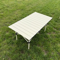 Mesa Plegable Portátil de Acero de Alta Calidad para Acampar al Aire Libre, Impermeable y Fácil de Limpiar, Muebles de Exterior para Picnic y Playa
