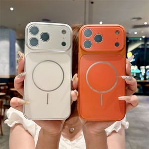 เคสโทรศัพท์มือถือแบบด้านสีดั้งเดิมสำหรับ iPhone 17 Pro Max 16 15 14 ป้องกันแรงกระแทกแบบแม่เหล็ก ฝาหลังทำจากกระจก PC - Product Image 4