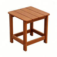 Table basse carrée moderne en plastique et bois pour jardin, chaise de jardin en gros