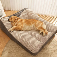 Coussin pour chien personnalisé en gros, grand, épais, résistant aux rayures, avec protection dorsale et rembourrage en mousse déchiquetée