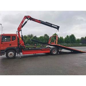 Camion grue de dépannage d'origine Dongfeng D9, grue à flèche pliante à 4 sections de 8 tonnes, dépanneuse à plateau avec fonction de levage - Product Image 5