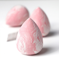 Éponge de maquillage Pinkz ultra douce en marbre rose sans latex, houppettes de beauté, mélangeurs de fond de teint bicolores, ensemble de pinceaux de maquillage