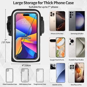 <strong>Phone</strong> Armband <strong>Cell</strong> <strong>Phone</strong> Running Sport Armband <strong>Bag</strong> With Key Holder Strap <strong>Phone</strong> Holder for Running Walking for Iphone Samsung - Product Image 4