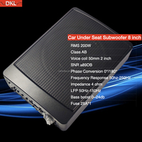 Estéreo para Coche Subwoofer Delgado de 8 Pulgadas RMS 200W Bajos Potentes Pico 2000W Bajos Potentes Subwoofer Activo para Coche Bajo Asiento