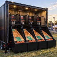 Machine de tir d'arcade multi-joueurs pour jeu de basketball en conteneur, pour la location d'événements de carnaval, divertissement intérieur et extérieur FEC