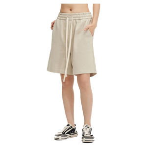 Pantalones cortos de chándal informales Unisex de algodón 100% personalizados, cintura elástica transpirable de alta calidad, patrón sólido, tamaño personalizado para hombres - Product Image 1