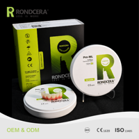 Bloc de zircone polyvalent Rondcera, super haute translucidité, surface brillante, pour usage dentaire