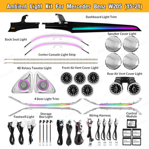 Luce Ambientale Dinamica a 64 Colori W205 per Mercedes-Benz C300 C400 C43 C63 C63s AMG, Kit di Aggiornamento Illuminazione Interna GLC <span class=keywords><strong>X253</strong></span> - Product Image 2
