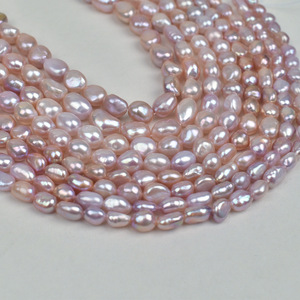 Perles de perles d'eau douce naturelles blanches de 3,5 à 4 mm, presque circulaires, perles en vrac, semi-finies, pour bracelet DIY, rose - Product Image 2