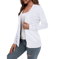 Vente en gros de pulls cardigan longs pour femmes personnalisés maillots en tricot décontractés pour femmes pour l'automne logo sur le devant