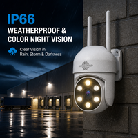 Caméra de surveillance CCTV sans fil HD 2MP, caméra de sécurité IP WiFi extérieure, vision nocturne à 360 degrés, mini moniteur vidéo