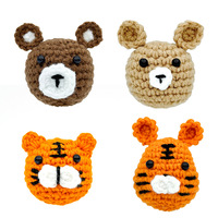 Vente en gros de porte-clés animaux mignons tricotés respectueux de l'environnement divers porte-clés crochet pour les cadeaux des enfants