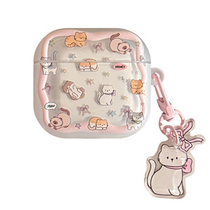 Étui de protection souple et mignon pour <span class=keywords><strong>AirPods</strong></span> 1-4 Pro, style chat mignon, style Ins, nouveau design amusant et original pour écouteurs et oreillettes. - Product Image 3