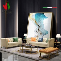 Ensemble Canapé d'Angle 3 Pièces pour Salon, Longue Causeuse en Cuir Design Boucle, Mobilier de Maison