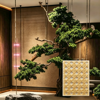 Panneau décoratif stratifié en résine PETG tressée imitation bambou, fait main, pour la décoration murale d'hôtels et de villas