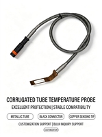 Capteur de température NTC de type patch avec protection par soufflet métallique, plaque en cuivre, IP67, pour la mesure de la température des équipements mécaniques