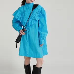 Pakaian Wanita Musim Gugur 2023 Ukuran Plus Gaun Prancis Rok Kemeja Wanita Gaya Hepburn Musim Gugur Gaun Vintage 2424