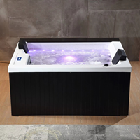 Baignoire autoportante intelligente en acrylique grand format avec fonction massage et chauffage, bain à remous pour deux personnes