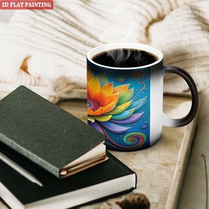 Eco Friendly Biodegradable <b>Ceramic</b> Mug Frosted Black 11oz Heat Sensitive Tea Coffee <b>Cup</b> - Product Image 3