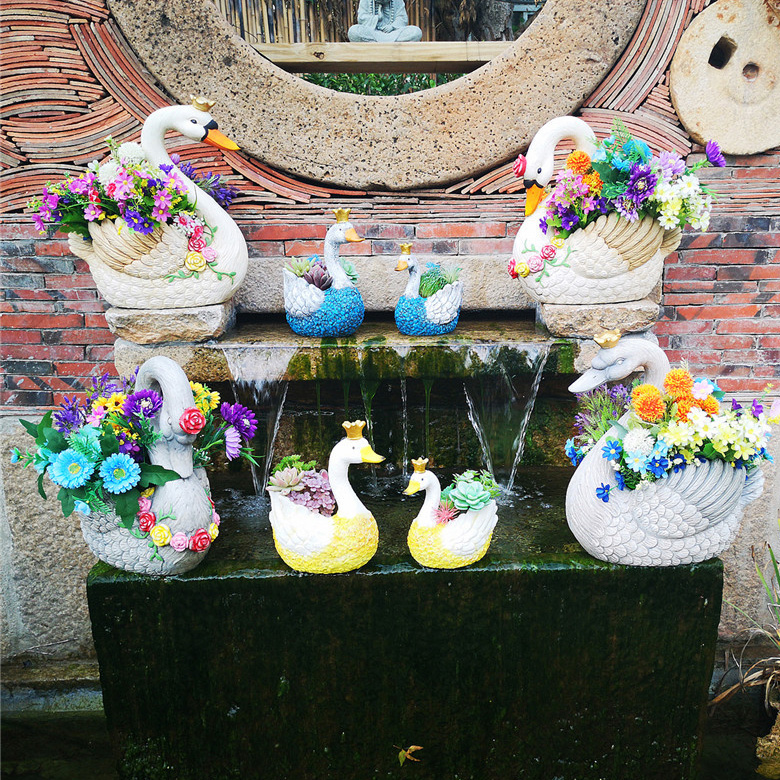 VASO DA FIORE A FORMA DI CIGNO COPERTURA PER FIORI FIGURA DA