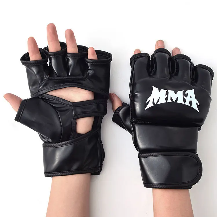 Ufc Gloves Sparring Grappling Gloves Suppliers Mma Glones Wholesale Custom Logo Training Fight Half Finger PU Leather Customized