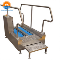 Machine de nettoyage automatique des semelles de bottes en SUS304 pour usine de transformation alimentaire et abattoir industriel, équipement de lavage de chaussures pour usine de traitement