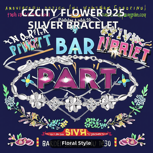 CZCITY Luxury Flower Shaped Rhodium Plated 925 Sterling Silver <b>Charm</b> Bracelets with Zircon for Women-Party & Gift Jewelry - Product Image 2